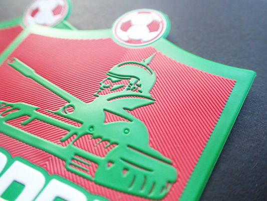 Sport-Logo TPU des Fußball-3D prägte Flecken für Kleidung im Freien