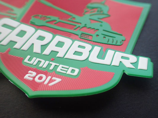 Sport-Logo TPU des Fußball-3D prägte Flecken für Kleidung im Freien