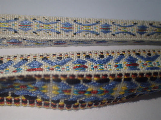 Kundenspezifische gesponnene Baumwollhochfestes Jacquardwebstuhl-Band-bunte nationale Art