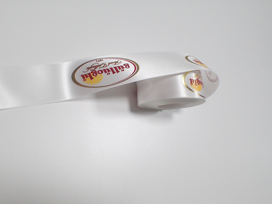 Polyester-Gewebe-Band des Kleidergewebten materials mit Siebdruck Drucklogo