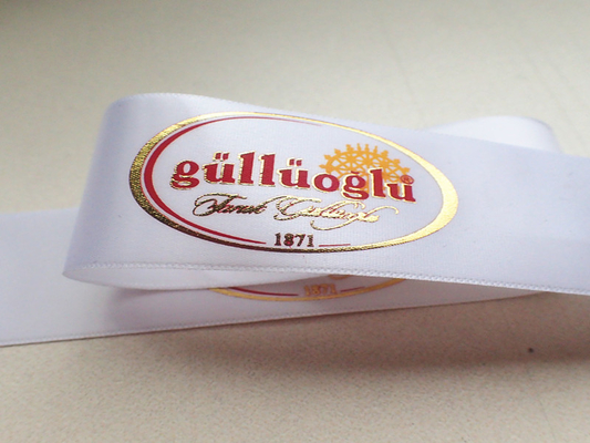 Polyester-Gewebe-Band des Kleidergewebten materials mit Siebdruck Drucklogo
