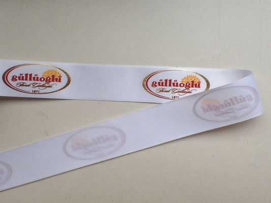 Polyester-Gewebe-Band des Kleidergewebten materials mit Siebdruck Drucklogo
