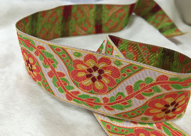 Blumen-Muster-elastische Schuh-Bänder, Jacquardwebstuhl gesponnenes elastisches Band für Unterwäsche-Bund