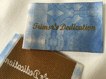 Weit verbreiteter Damast gesponnene Aufkleber, Digital-Druck-Logo-Satin gesponnene Aufkleber