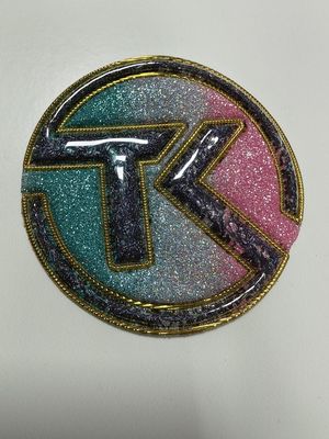 Lila Design Wärmeübertragung Kundenspezifische Regenbogenfarbene Holografische Effekt Metallic Weiche TPU Patches Für Jeans