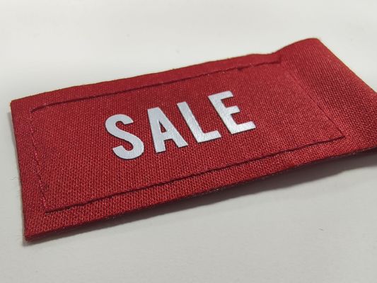 Customized Ink Sale Tags Kleidungspflaster Bildschirmdruck Logo Gewebtes Etikett