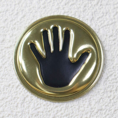 Custom 3D TPU High-Frequency Patch - Metallgold-Handprint-Design für Bekleidung und Accessoires