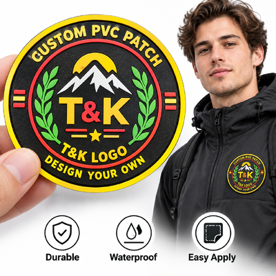 Maßgeschneiderte weiche PVC-Pflaster mit 3D-Logo für Kleidungsbeutel und Jacken