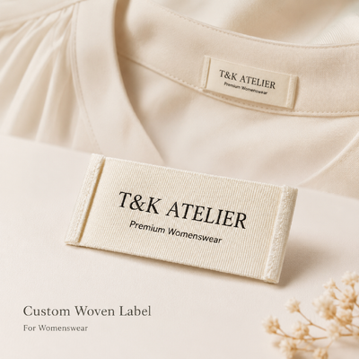 Individuell gewebte Kleidungsetiketten für Damenmode-Marken und Bekleidung