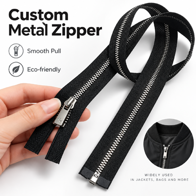 Individuelle Metallreißverschlüsse mit Auto-Lock und Logo-Pullern für Jacken, Taschen und Bekleidungszubehör
