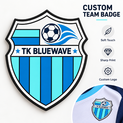 Benutzerdefinierte Hochfrequenz-TPU-Logo-Aufnäher für Fußballtrikots und Teamwear