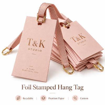 Gradient Farbe Druckschnitt Kleidung Hängetags mit Schattenwirkung für kundenspezifische Bekleidungsmarken