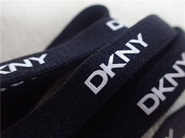 Schwarze Unterwäsche-elastisches Band mit dem Druck weißes des Silikon-Logo-Umweltschutzes